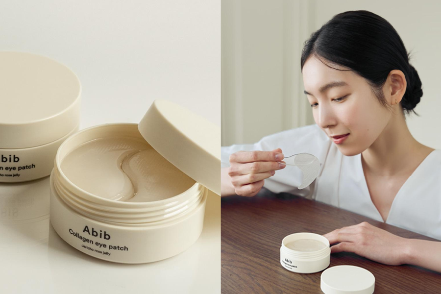 Abib 復活草膠原蛋白眼膜的展示，用於改善眼周皺紋和浮腫
