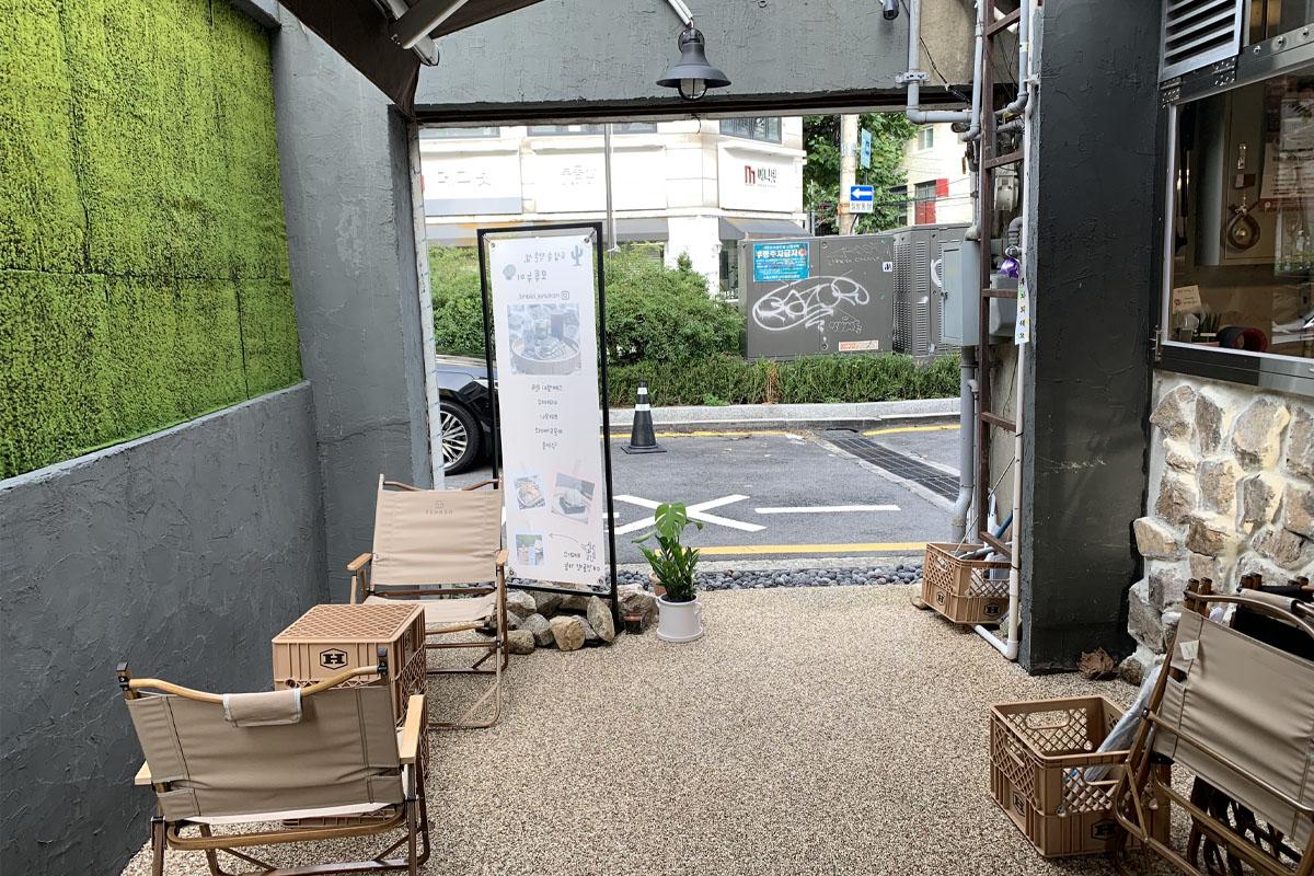 A view of the pet-friendly terrace.