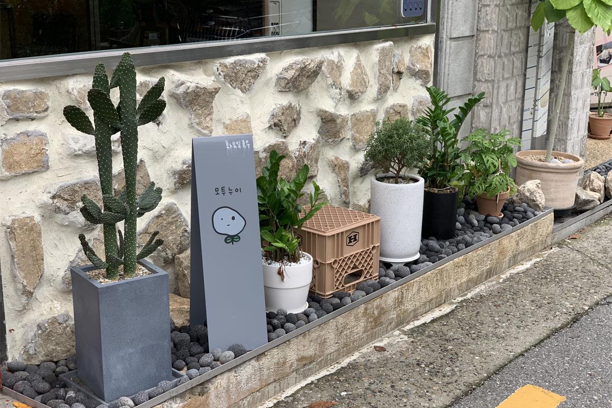 Some of the outside decor of Motunui Cafe