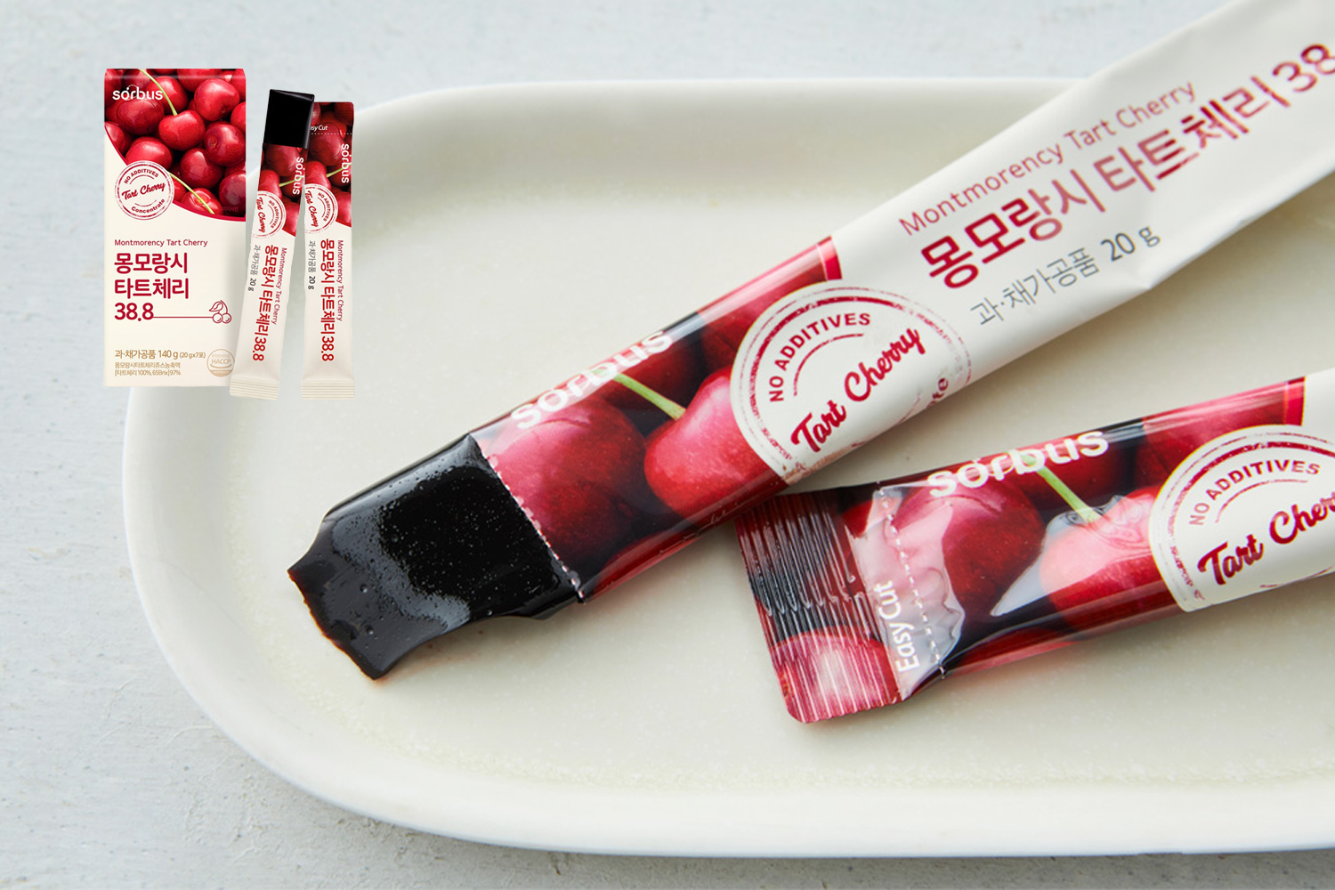 Sorbus蒙莫朗西酸櫻桃果凍條，健康又美味的酸櫻桃果凍，適合喜歡酸甜果味的消費者，於OLIVE YOUNG熱銷中。