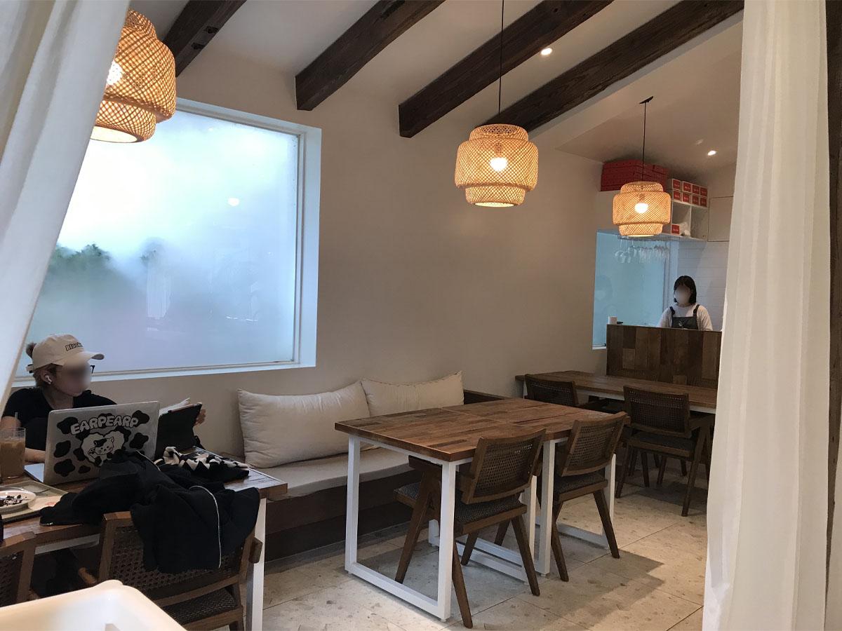 Some of the upstairs seating available at Wake & Bake.