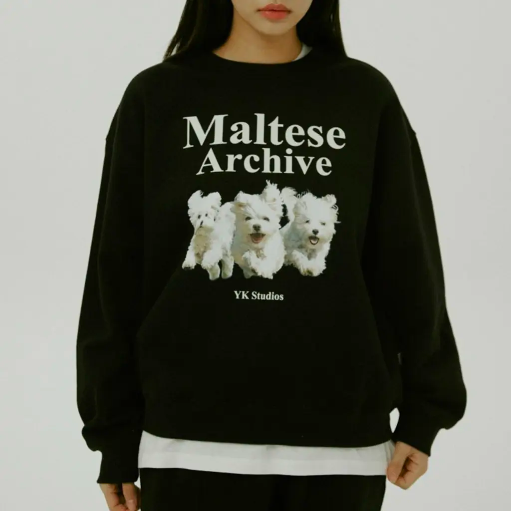 Women] Maltese Archive-Print T-Shirt MelangeWhite