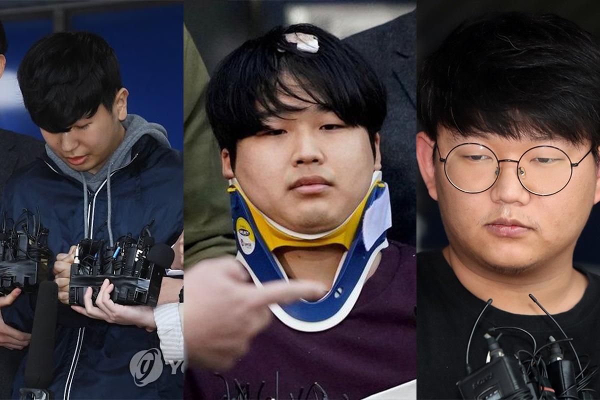 ภาพช่วงแถลงข่าวที่เกี่ยวข้องกับคดี Nth Room ในเกาหลีใต้ แสดงบุคคลที่ถูกปกปิดใบหน้าไว้ รายล้อมด้วยไมโครโฟนจากนักข่าว