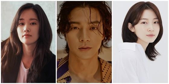 Netflix映画『バレリーナ』の主演キャスト、チョン・ジョンソ、キム・ジフン、パク・ユリムの公式写真（顔はぼかし加工）。この映画は美しい復讐劇を描いている。