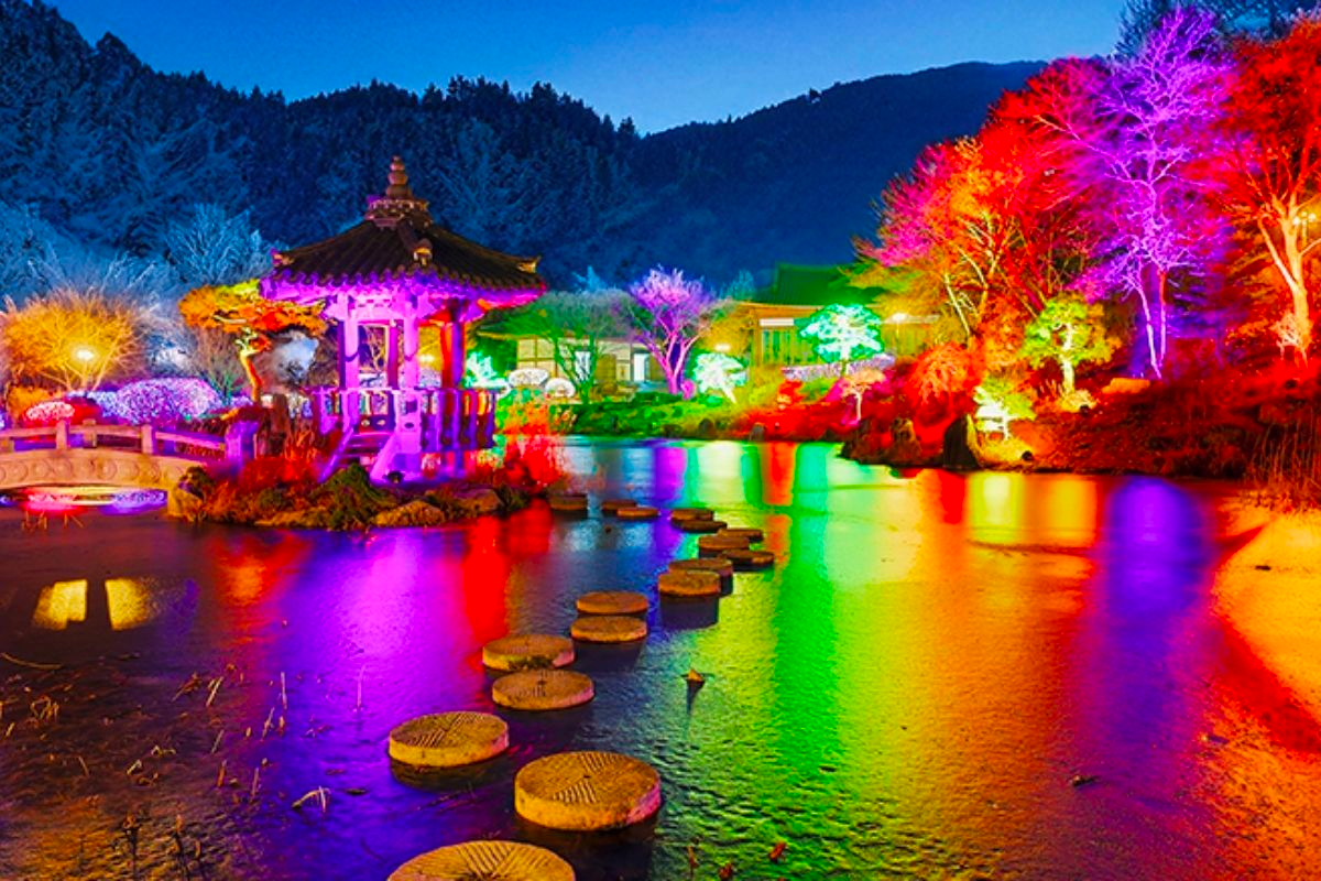 lễ hội ánh sáng ở The Garden of Morning Calm mùa đông 