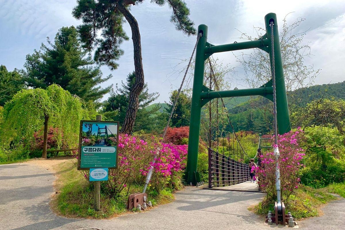 cloud brigde, cầu mây ở  The Garden of Morning Calm, gapyeong, gần đảo nami