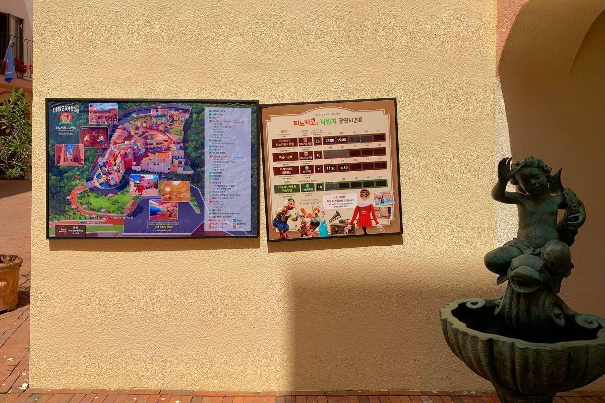 bản đồ lịch diễn Làng Ý Pinocchio e Da Vinci, hàn quốc, cạnh petite france