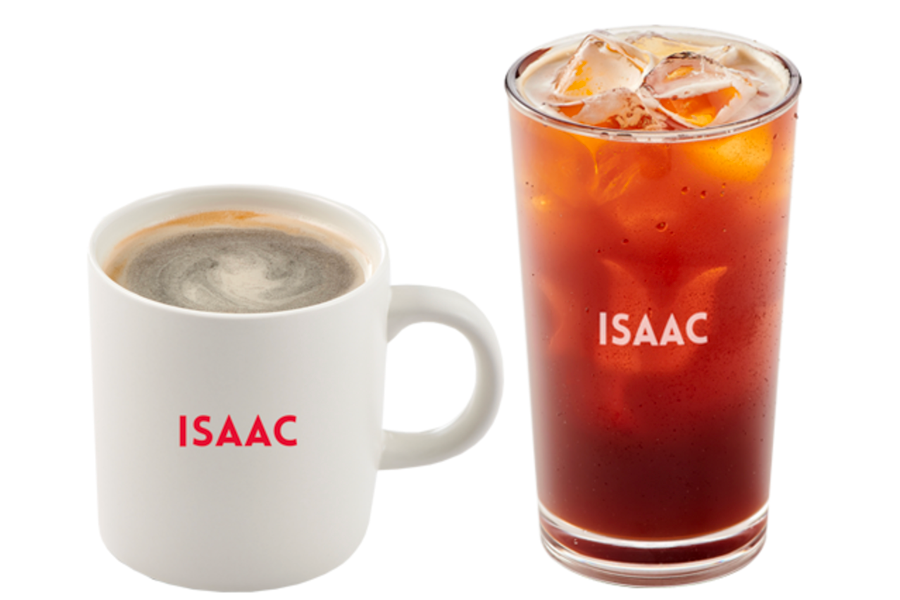 Isaac咖啡组合，热腾腾的美式咖啡和冰镇冰咖啡，完美搭配美味吐司。