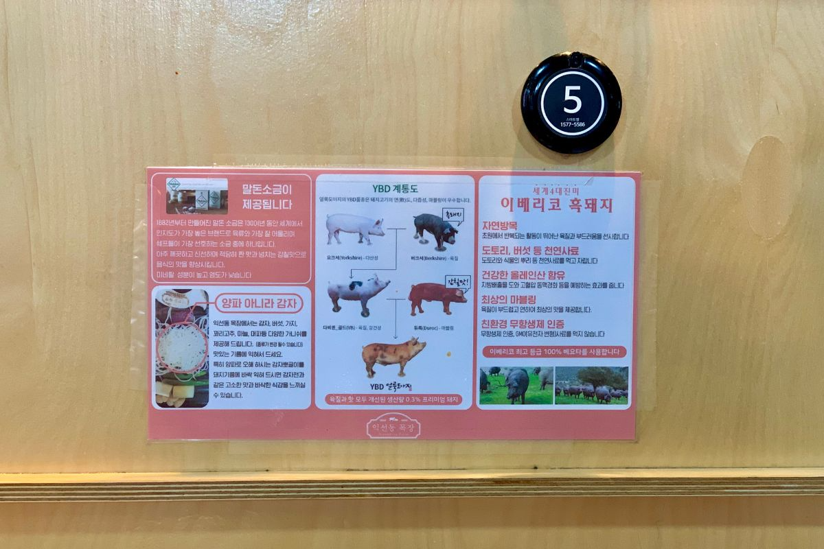 chuông gọi món ở Iksundong Farm, Nhà hàng thịt nướng BBQ nổi tiếng ở Ikseondong, Seoul