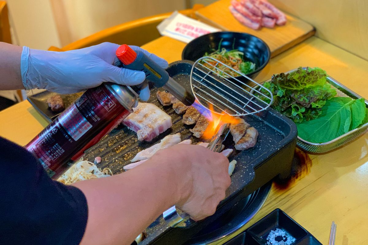 nướng thịt dải heo