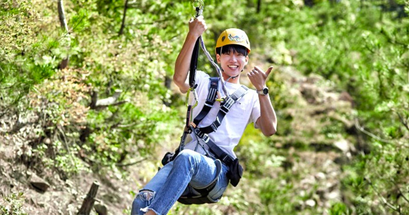 ประสบการเล่นซิปไลน์ที่มุนกยอง