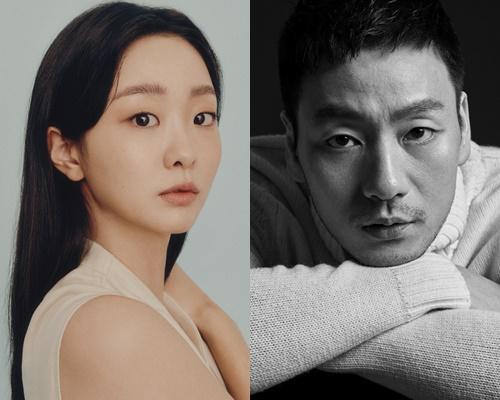 Netflix映画「大洪水」に出演する俳優キム・ダミとパク・ヘスの告知画像