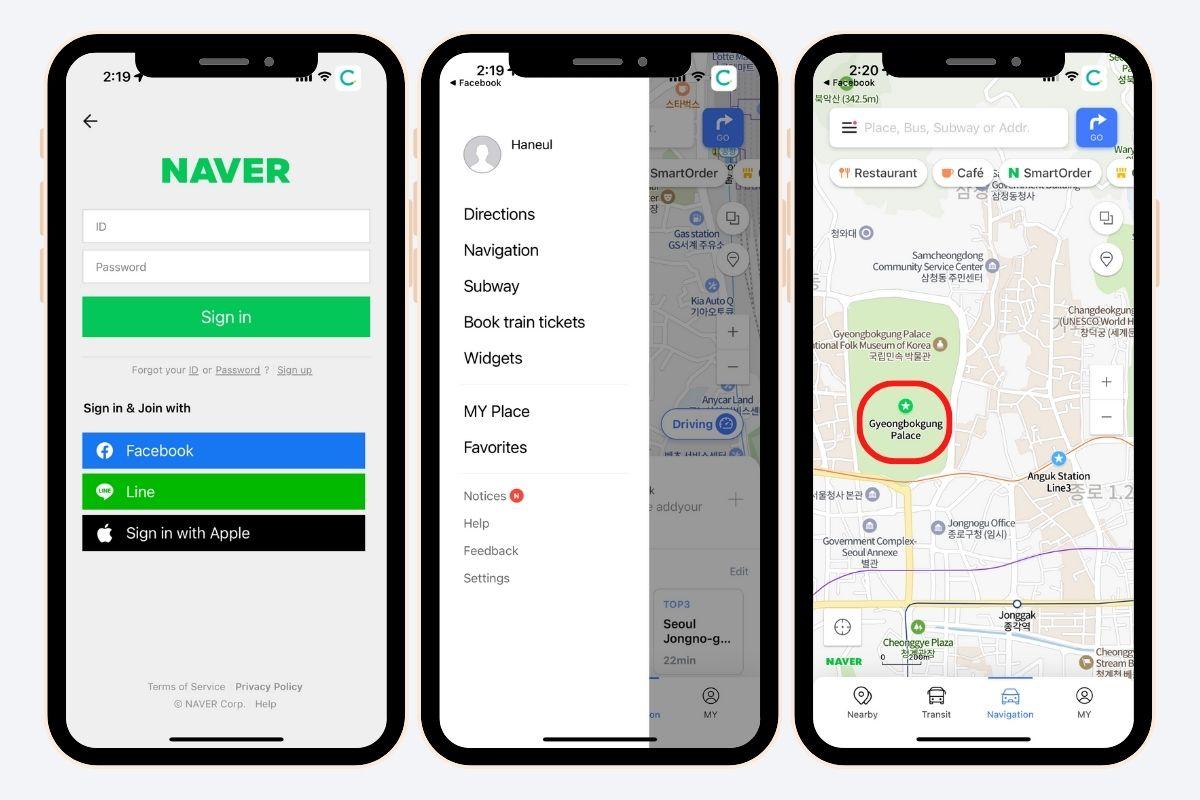 Cách đăng nhập Naver Map