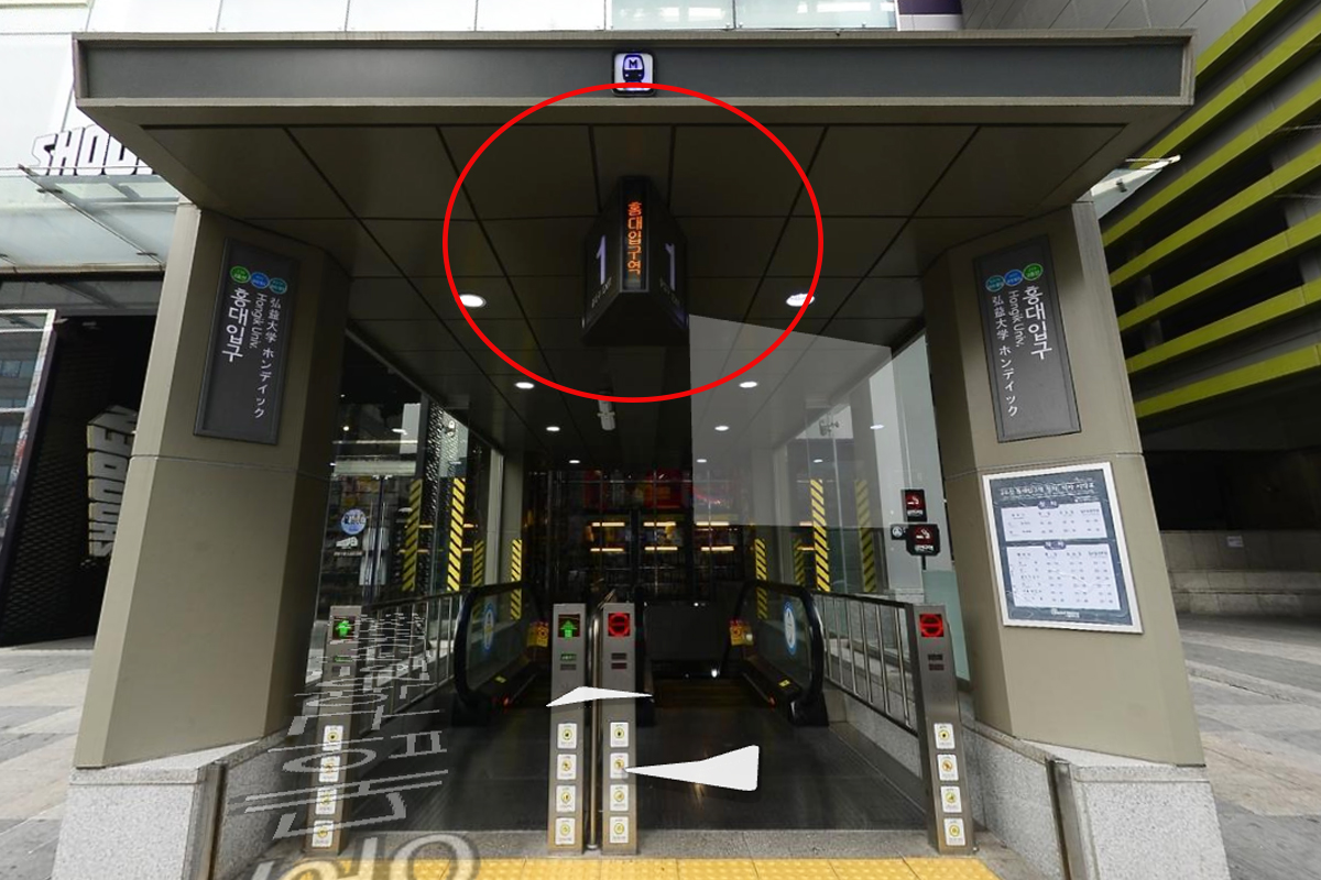 香港遊客準備參加DMZ第三地道一日遊的集合地點，位於KOREANA HOTEL前的街道環境圖。