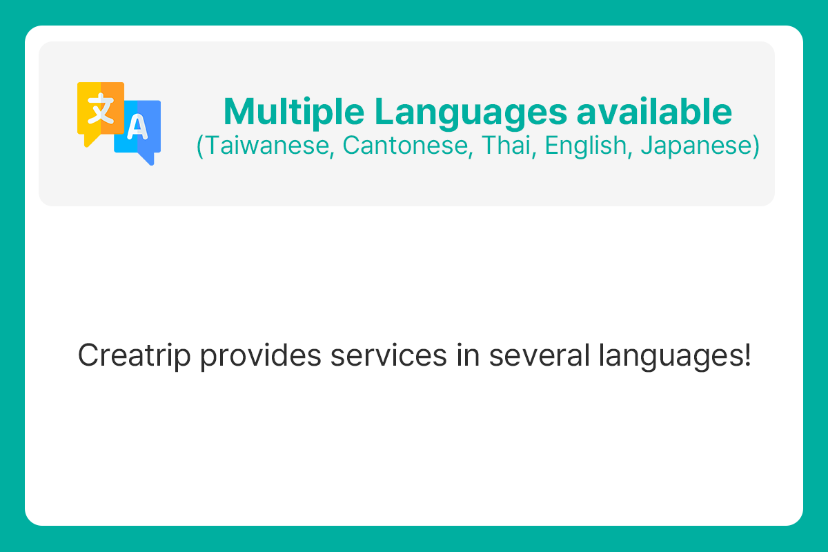 Визуальное выделение многоязычной доступности услуг K-ETA от Creatrip.
