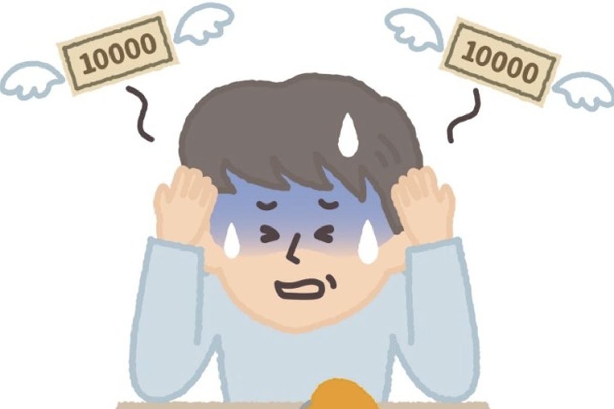 人物面臨財務壓力的插圖，展示生活費用增加帶來的困擾