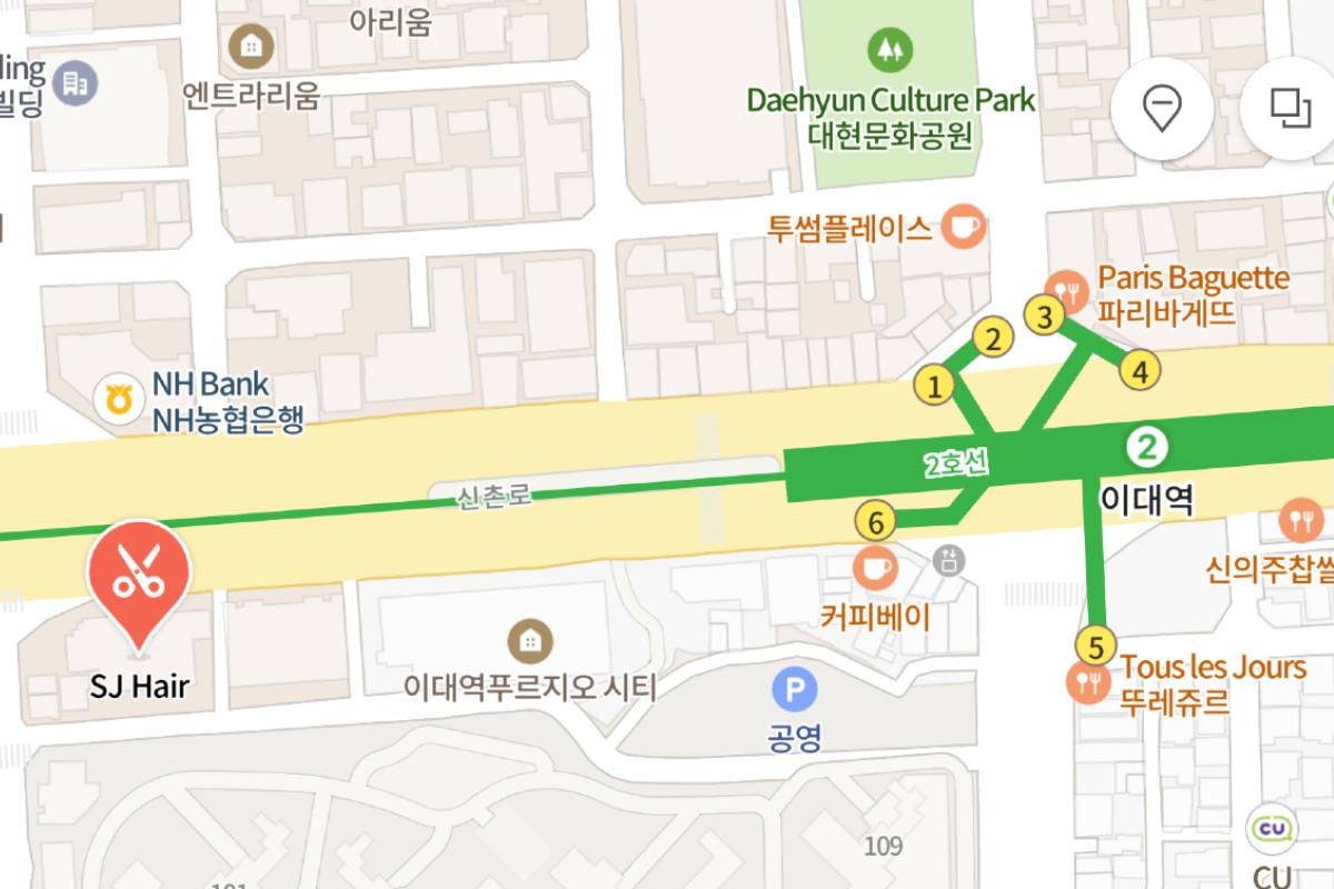 梨大SJ Hair 位置