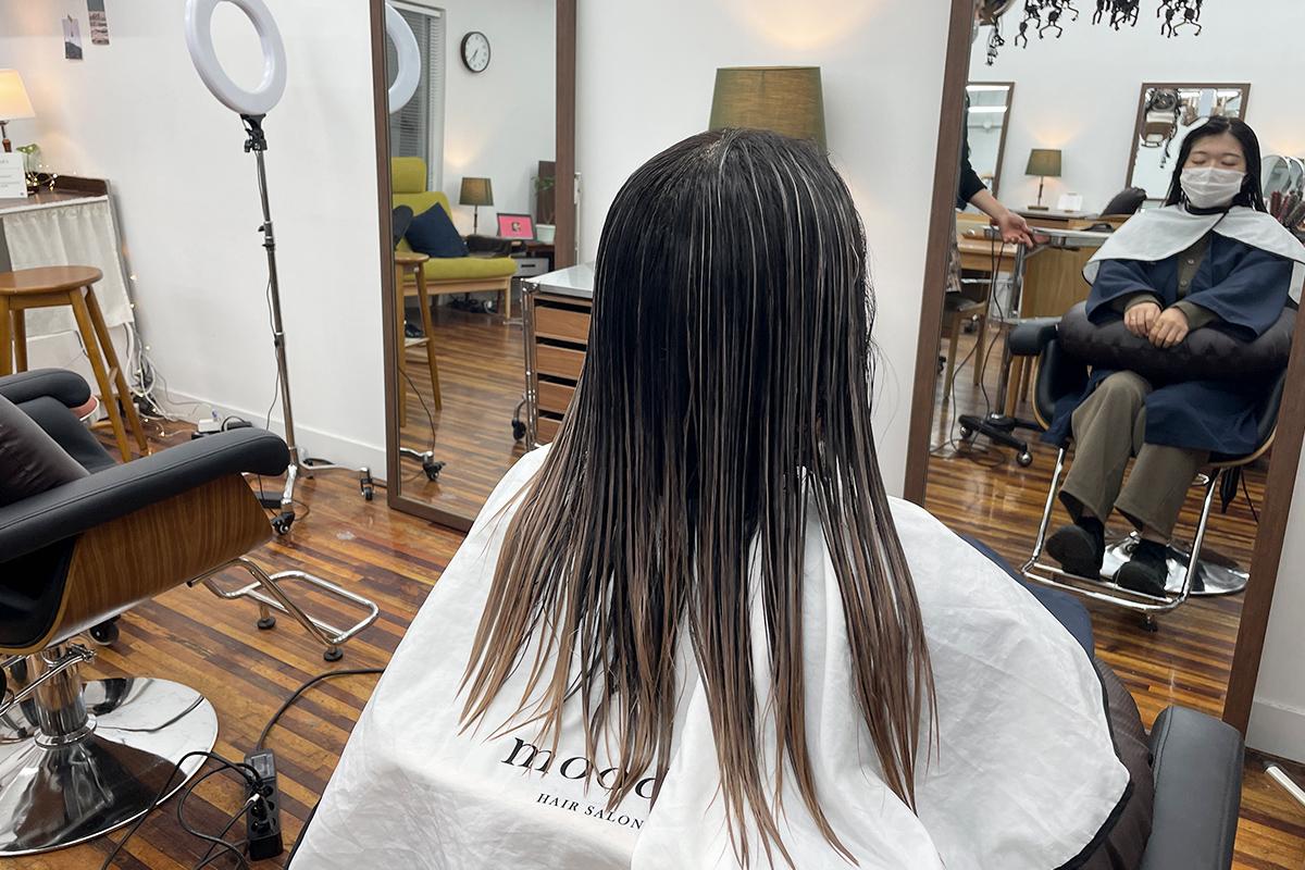 韓国ヘアサロン 龍山 mood'e ソウル 韓国美容 K-beauty オンブレ バレイヤージュ グラデーションカラー