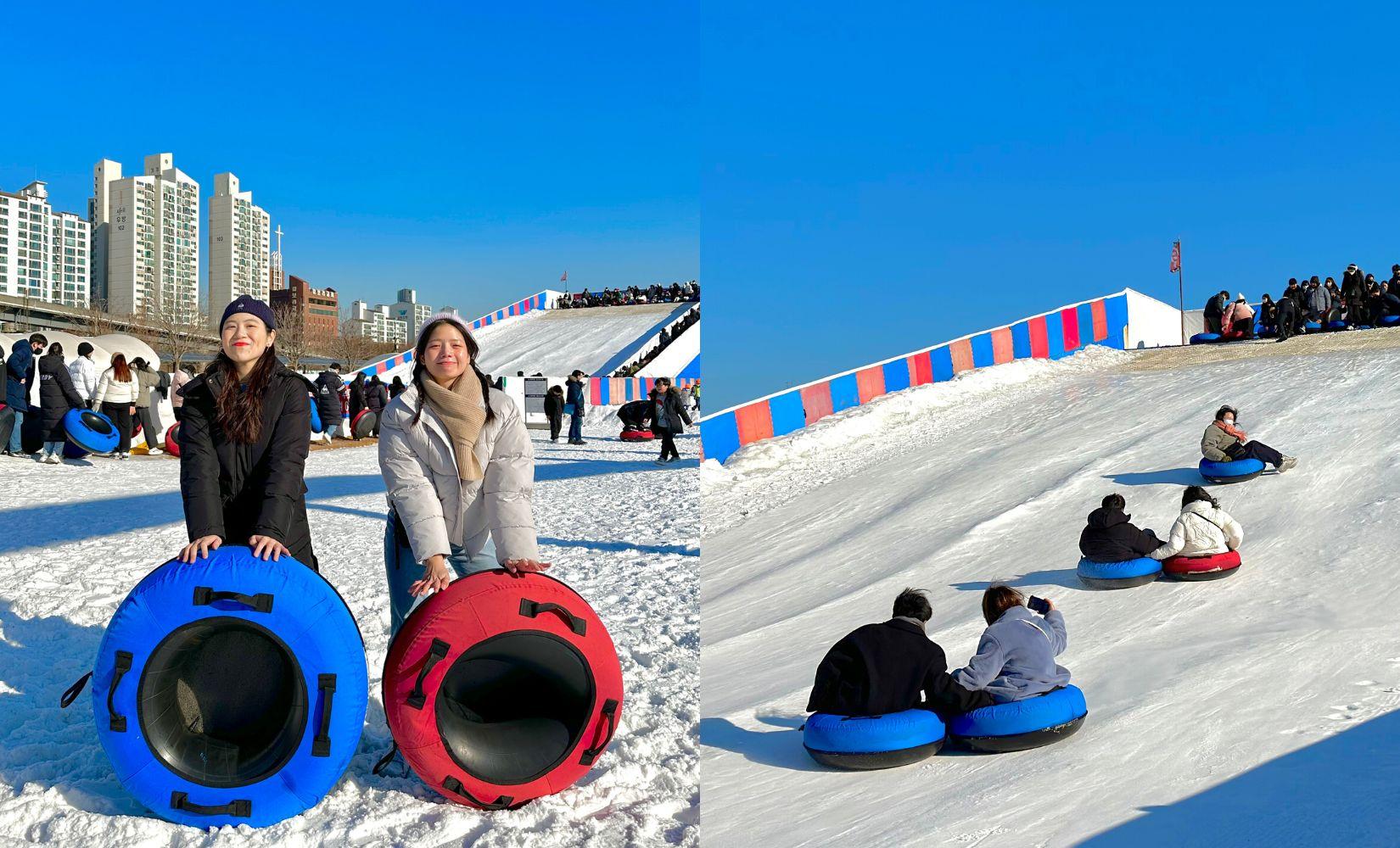 建大 体験｜トゥッソム漢江公園雪ソリ場