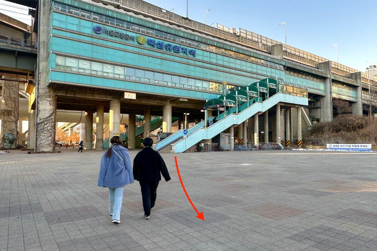 Chỉ đường đến sân trượt tuyết công viên Ttukseom Hangang, seoul, hàn quốc