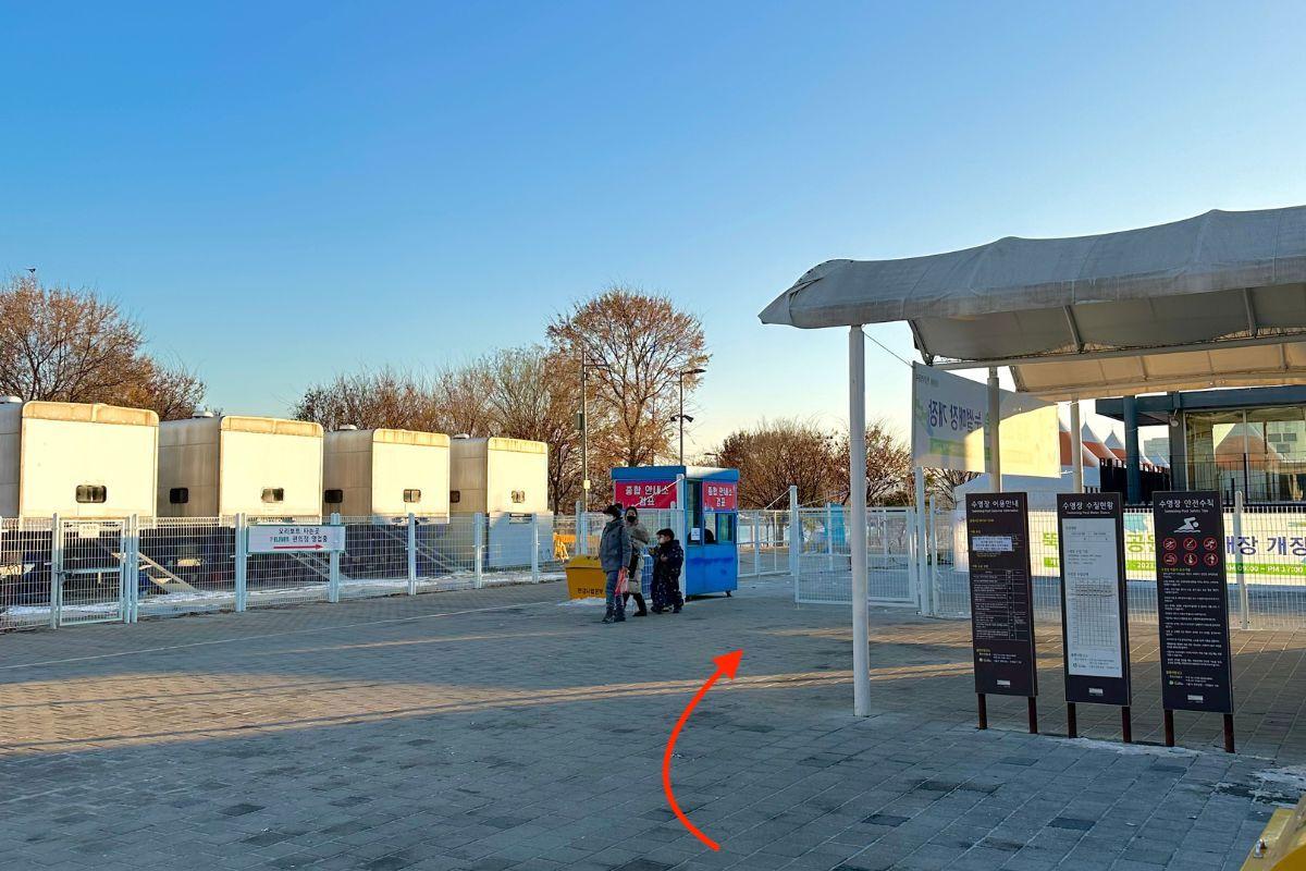 Chỉ đường đến sân trượt tuyết công viên Ttukseom Hangang, seoul, hàn quốc