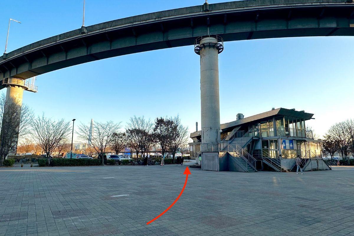 Chỉ đường đến sân trượt tuyết công viên Ttukseom Hangang, seoul, hàn quốc