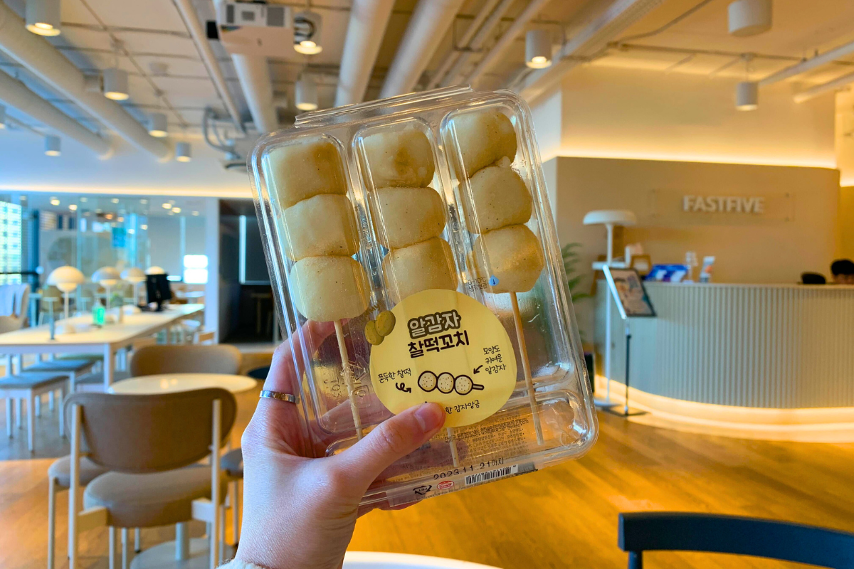 韓國便利店小食分享 薯仔麻糬串