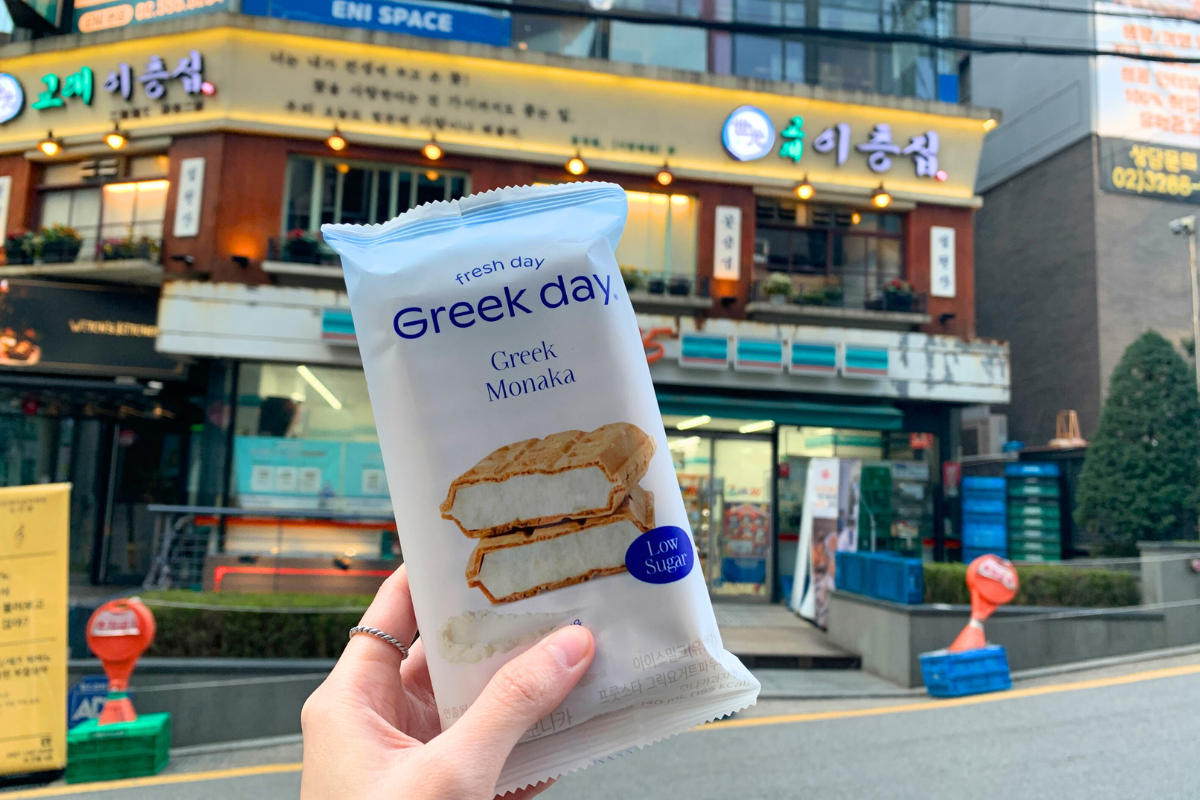 韓國便利店小食分享 Greek Day 希臘乳酪雪糕三文治