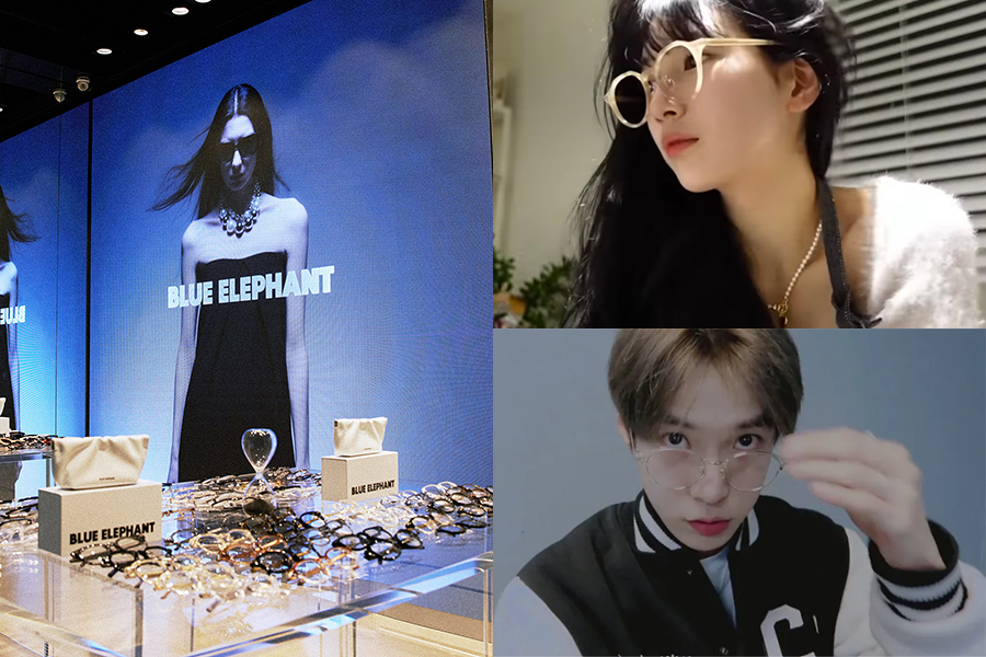 Mắt kính từ BLUE ELEPHANT, thương hiệu kính mắt nổi tiếng trong giới trẻ Hàn Quốc.