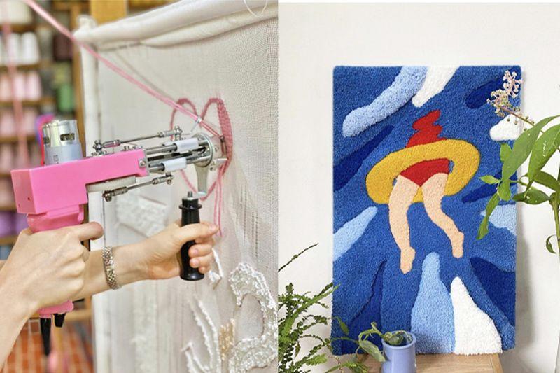 กิจกรรมทำงานฝีมือปักพรม Tufting สไตล์เกาหลี ซึ่งเป็นกิจกรรมที่คู่รักสามารถเข้าร่วมและเพิ่มทักษะใหม่ในโซลในสถานที่ทันสมัย