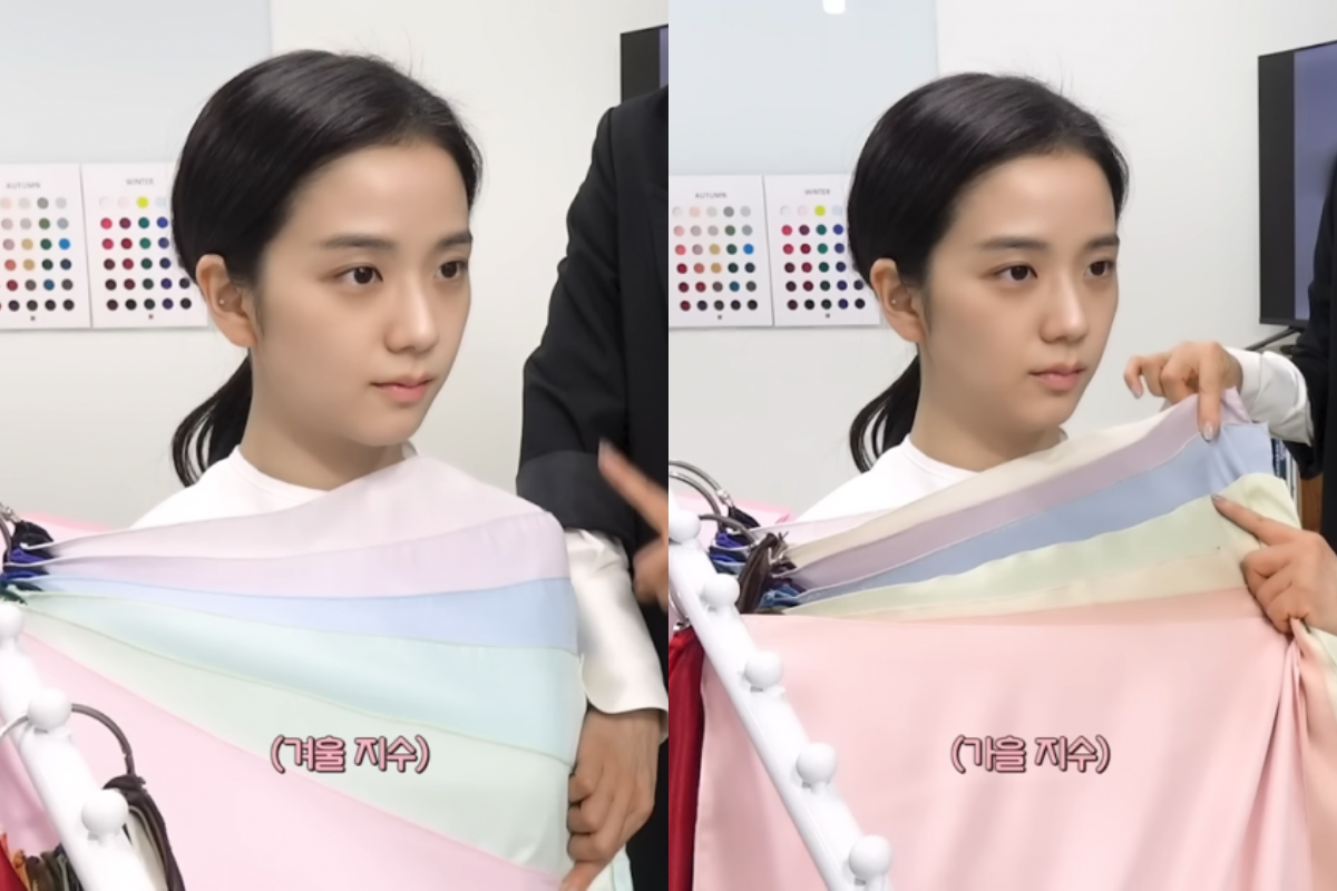 Personal color analysis session in a Korean salon, providing a customized style experience.