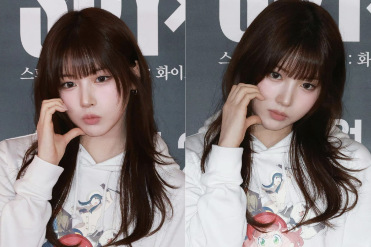 Trendy Korean Hush Cut seen on aespa's Karina, featuring layered bangs.