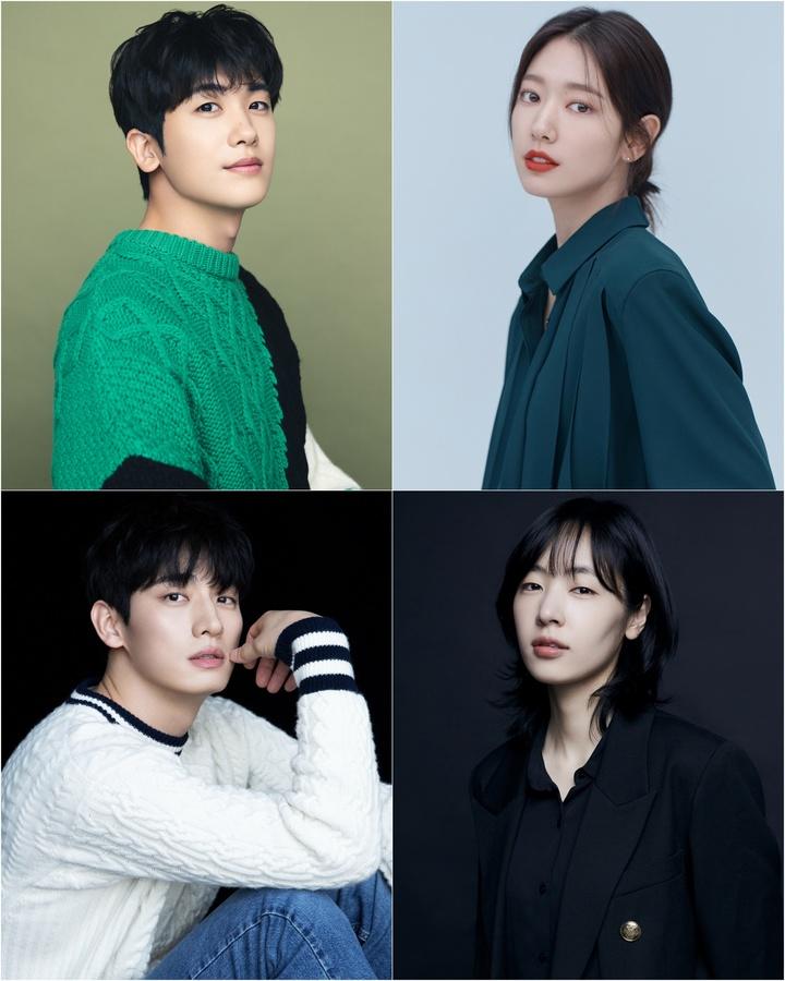 韓国ドラマ『Dr.スランプ』キャストメンバー、パク・ヒョンシク、パク・シネ、コン・ソンハ、ユン・バクのプロモーション写真。