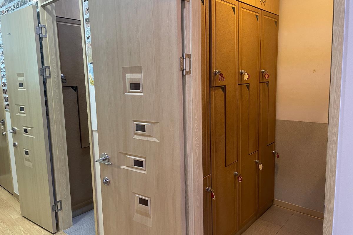 Elegant massage treatment beds prepared for guests at Happy Skin Myeongdong Spa.