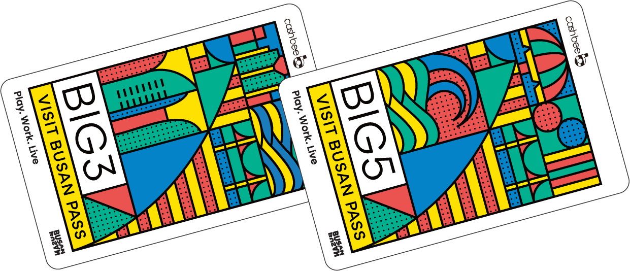 Cartes BIG3 et BIG5 du VISIT BUSAN PASS, offrant des options de visites d'attractions diversifiées à Busan.