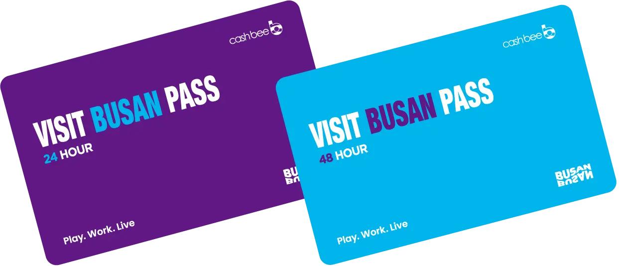 釜山周遊パスに関する情報が記された案内表示