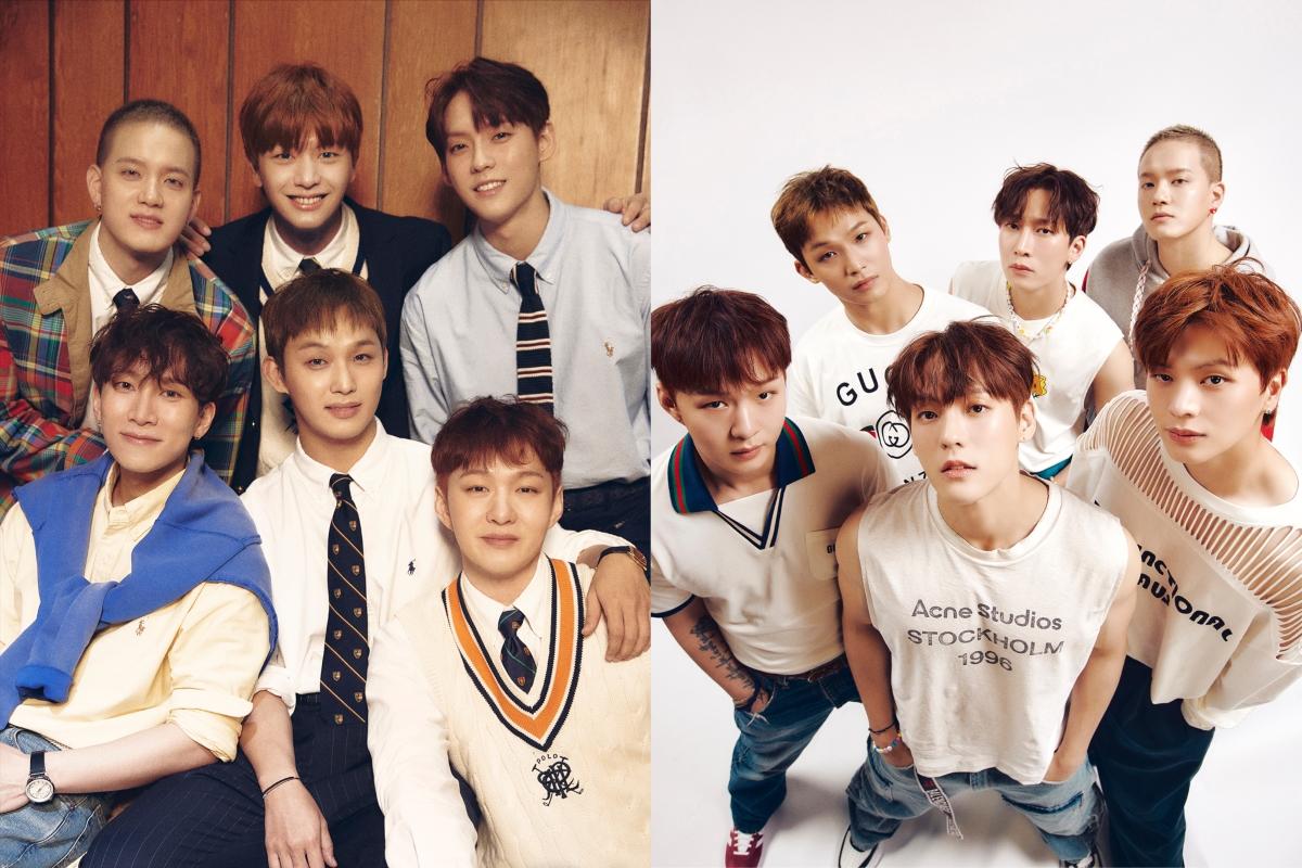 BTOB、12thミニアルバム『WIND AND WISH』のプロモーション画像。メンバーたちが異なるカジュアル衣装を着てポーズをとっている。