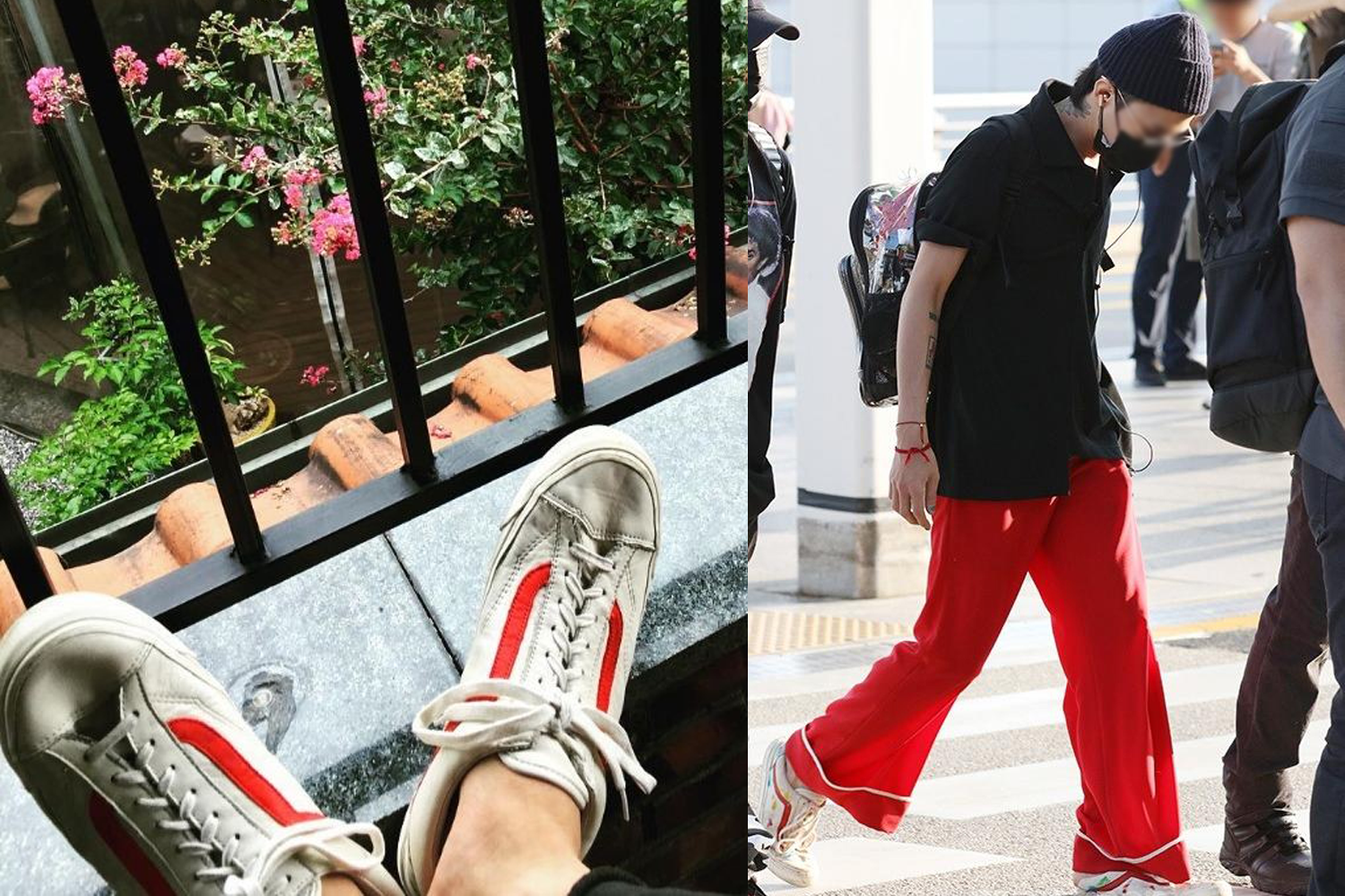 VANS STYLE 36运动鞋，1977年经典款，红色与奶油色搭配提升复古时尚感。