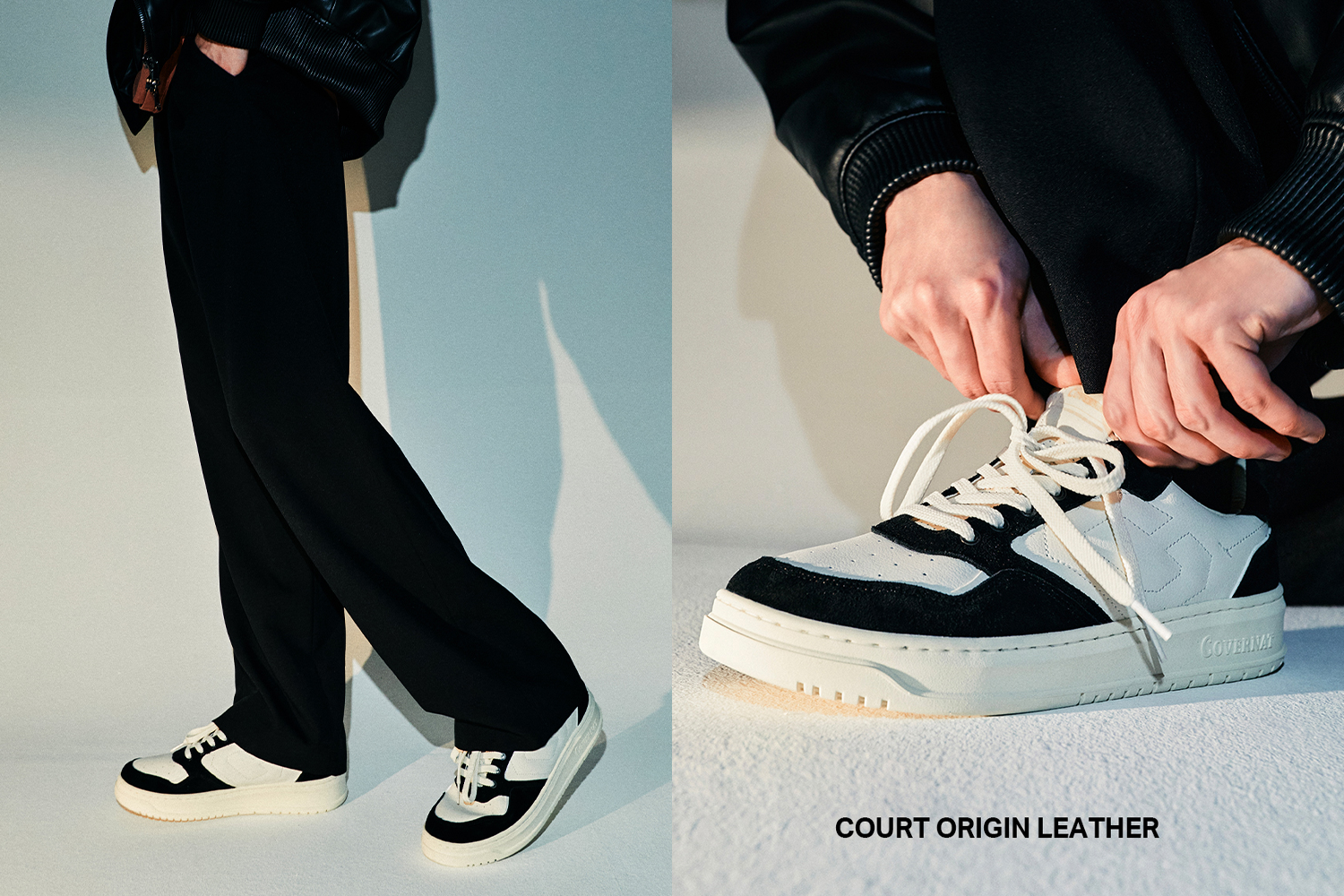 Covernat Court Origin Leather运动鞋，新颖简约设计，适合追求极简风格的消费者。