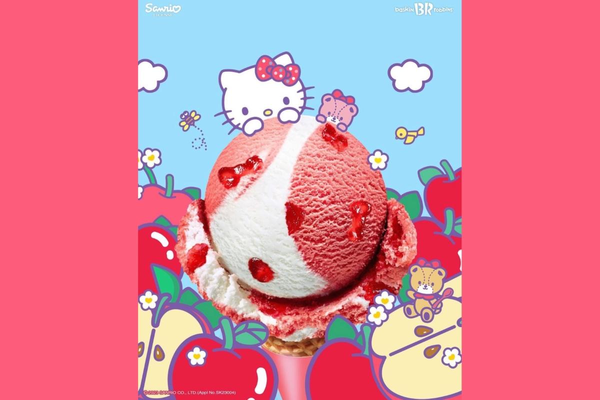 ハローキティがデザインされたアイスクリームのプロモーション