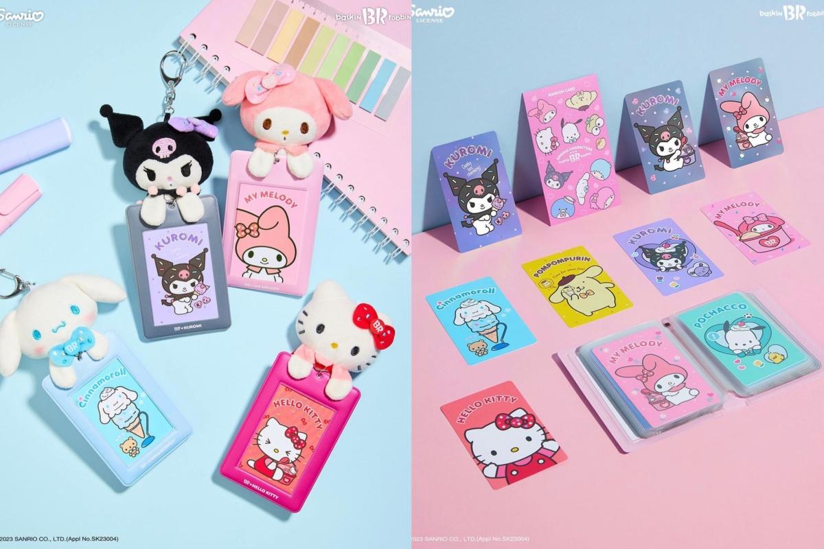 サンリオキャラのアクリルスタンドとフォトカード