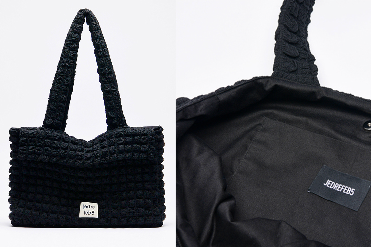 Jedrefeb5云朵包展示，外侧为格子图案设计，内衬曝光易清洁。