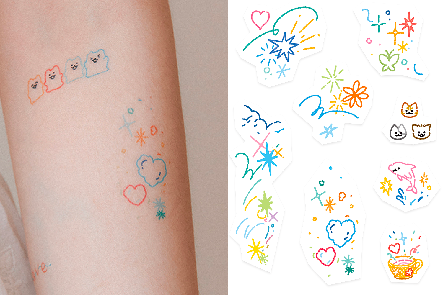 Lazy Studio的清新紋身貼紙系列，帶有小巧精緻的圖案設計