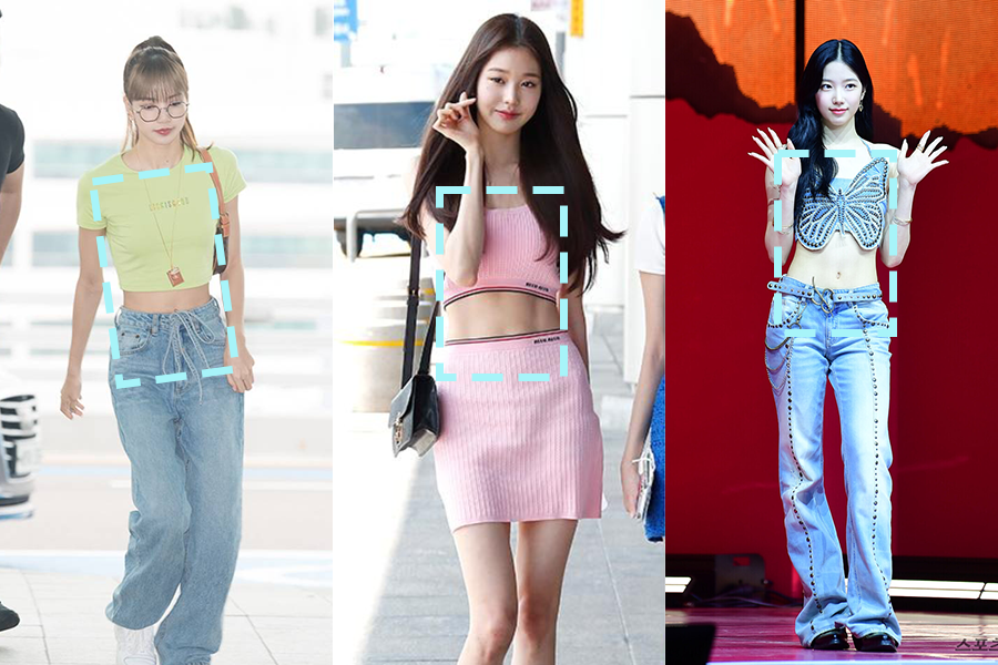 自然型體型代表的韓國偶像：BLACKPINK Lisa、IVE Wonyoung、Le sserafim Kazuha，展示少曲線的骨感身材。