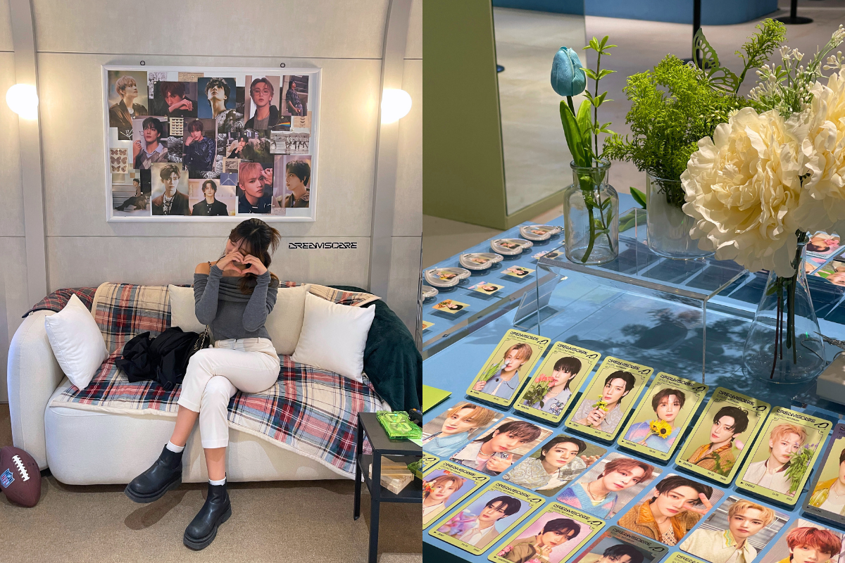 Social media enthusiasts capturing moments at a pop-up shop event.