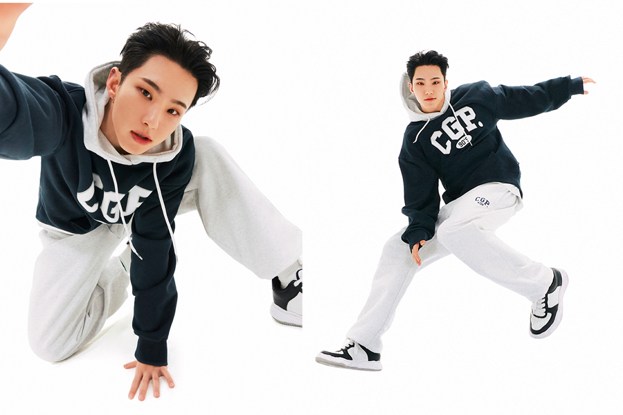 深色运动风套装，连帽卫衣搭配休闲裤，Codegraphy系列