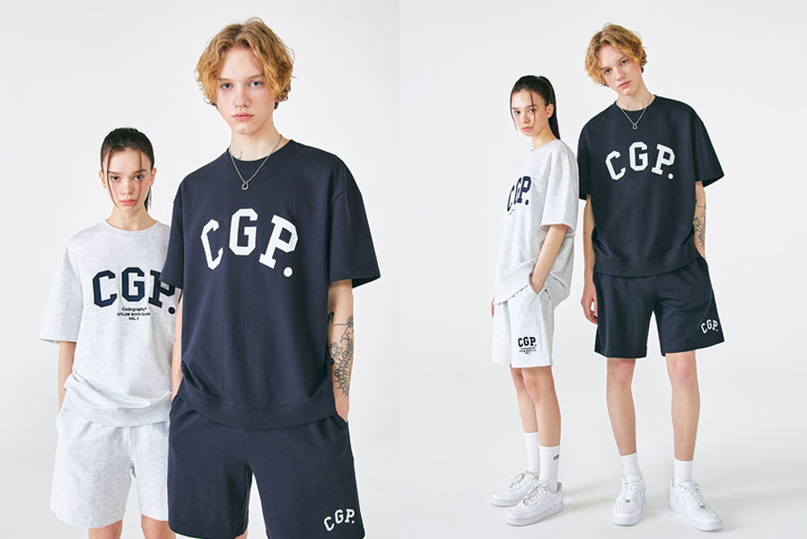 蓝色和灰色短袖套装，印有'CGP'字样，Codegraphy系列