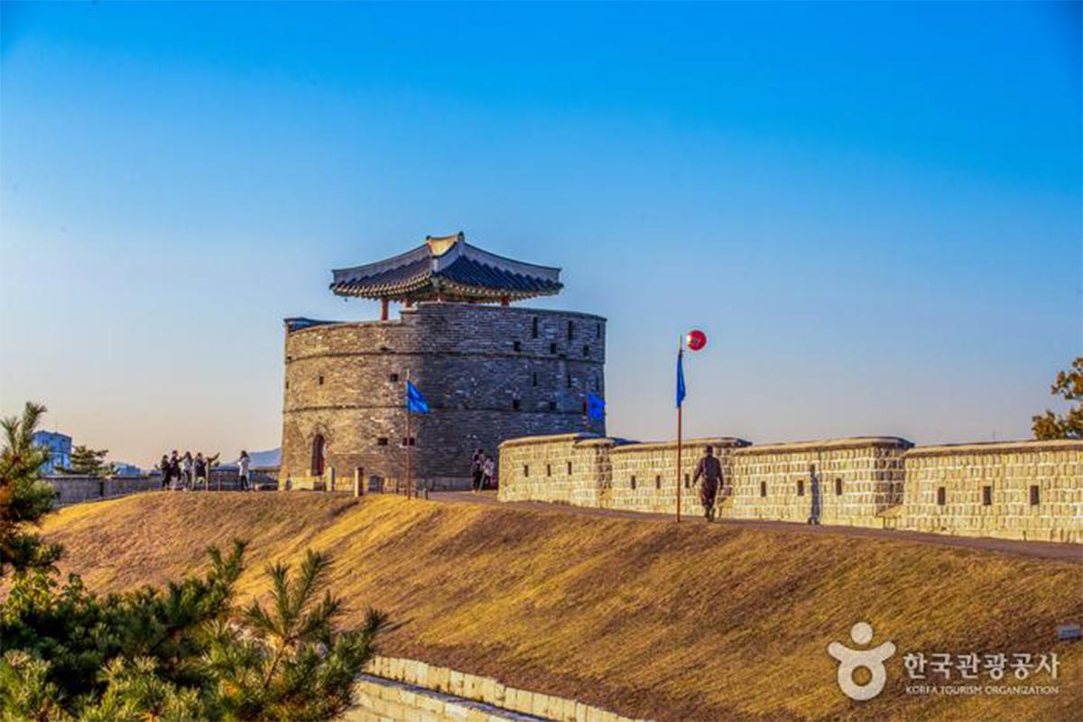 Suwon Hwaseong, UNESCO-Weltkulturerbe in Suwon, Südkorea.