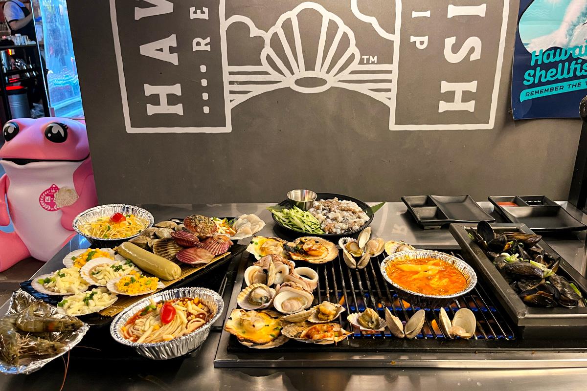 韓國美食 首爾美食 弘大餐廳 韓國燒貝殼 韓國烤貝殼 貝殼 海鮮 燒海鮮 弘大 夏威夷烤貝殼 Hawaii Shellfish 價錢 menu 預約
