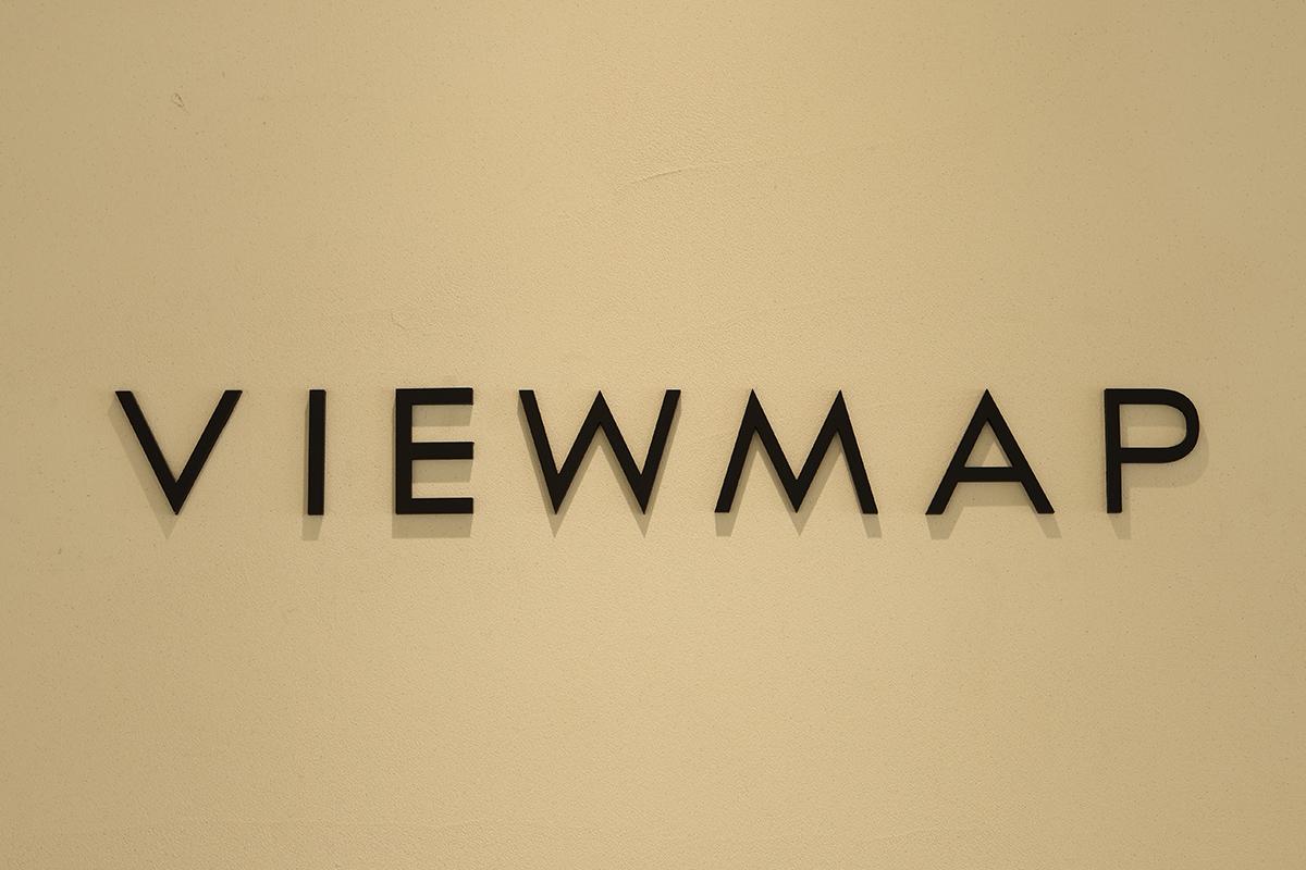 VIEWMAP store interior featuring a clean and organized display of eyeglass frames.